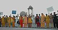 Image 13A formation of human chain at India Gate by the women from different walks of life at the launch of a National Campaign on prevention of violence against women, in New Delhi on 2 October 2009 (from Developing country)