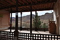 View of a terrace inside the village mosque, built several centuries ago, overlooking the nearby orchards and mountains