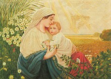 Mother Mary with the Holy Child Jesus Christ in 1913 by Adolf Hitler Adolf Hitler - Mary with Jesus (1913).jpg