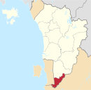 Bandar Baharu highlighted in Kedah, Malaysia 万拉峇鲁县于吉打州的位置
