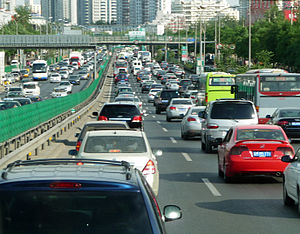 English: Traffic jam in Beijing