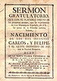 Sermón que celebra el nacimiento de los infantes Carlos y Felipe y la paz con Inglaterra (1784)