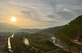 Sunset in Berat showing the main view of the city in the background