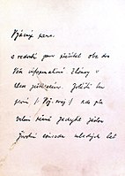 Dopis básníka Petra Bezruče spisovateli Stanislavu Jandíkovi