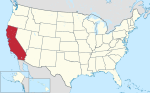 Localisation de la Californie sur la carte des États-Unis.