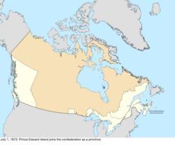 Карта перехода в Канаду 1 июля 1873 г.