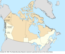 Карта перехода в Канаду 20 октября 1903 г.