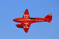 de Havilland DH.88 Comet G-ACSS, winner of the Great Air Race of 1934, showing off its cantilever wing De Havilland DH88 Comet.jpg