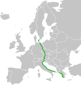 Itinéraire de la route européenne 55