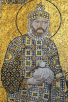 Konštantín IX. na mozaike v Hagii Sofii