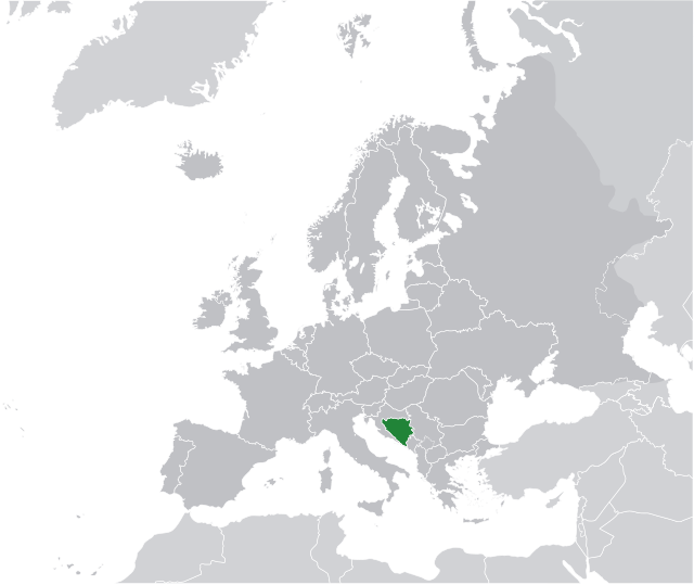 Localização da Bósnia-Herzegovina