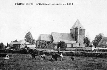 Carte postale de l'église vers 1910.