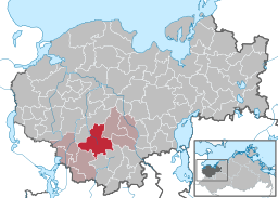 Gadebuschs läge i Mecklenburg-Vorpommern