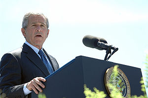 President George W. Bush addresses the class o...