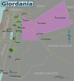 Giordania orientale - Localizzazione