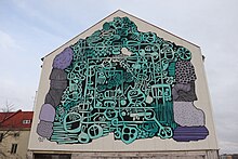 Muralmålning i Majorna, Göteborg, skapad 2016.