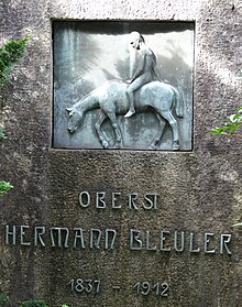 Hermann Bleuler (1837–1912) Maschineningenieur, Geschützkonstrukteur, Oberst. Grab, Friedhof Enzenbühl