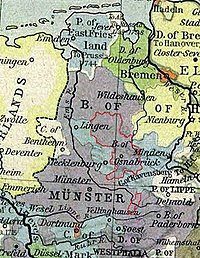 Karte des Hochstifts Osnabrück