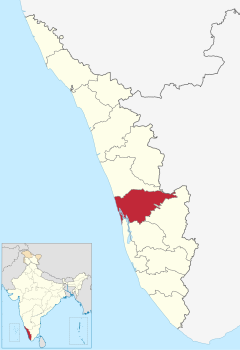 Localizacion del districte d'Ernakulam en Kerala