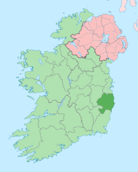 Map highlighting County Wicklow