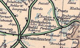Map of the Neumünster–Ascheberg line (about 1908)