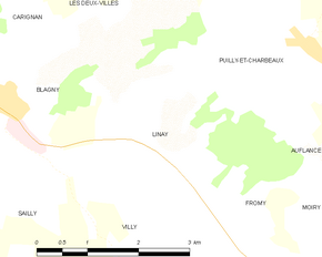 Poziția localității Linay