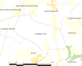Mapa obce Le Mesnil-Opac