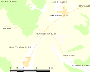 Poziția localității Courcelles-sur-Blaise