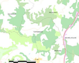 Mapa obce Tortebesse
