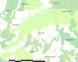 Mapa obce Suzette