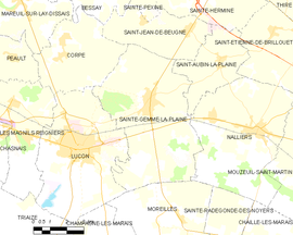 Mapa obce Sainte-Gemme-la-Plaine