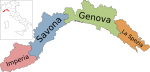 Map of region of Liguria, Italy, with provinces-it.svg