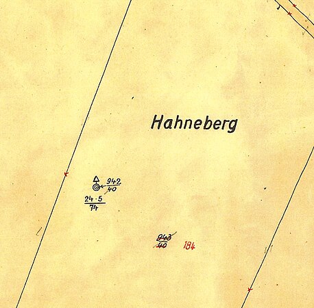 Auszug aus einer historischen Flurkarte für die Gemarkung Staaken in Berlin-Spandau mit Darstellung eines Marksteinschutzflächenflurstücks (942/40)