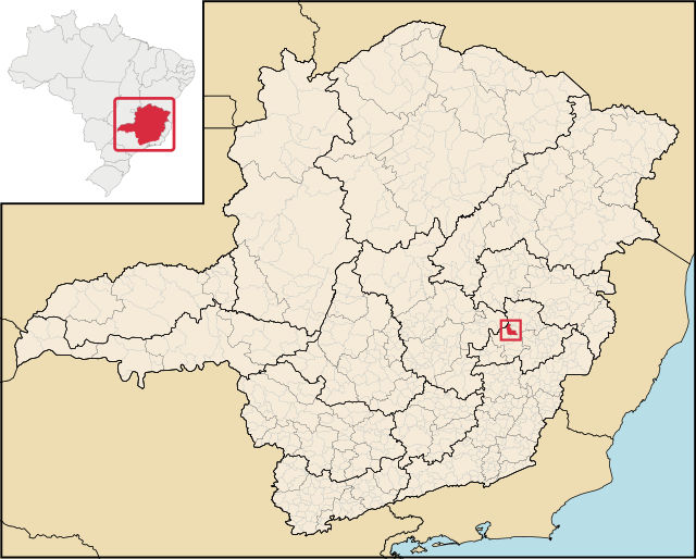 Localização de Coronel Fabriciano no estado de Minas Gerais.