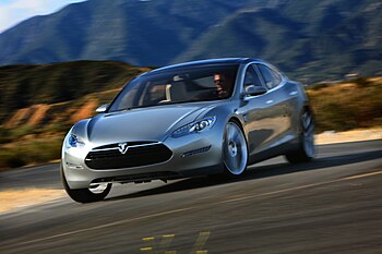 English: The Tesla Model S is an all-electric ...