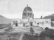 Old Episcopal Palace in Monterrey. Print from 1901.