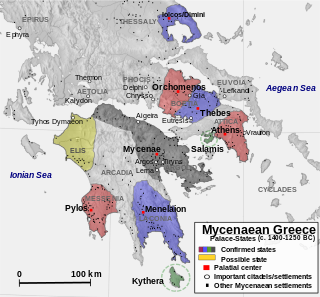 Reconstruction of the political landscape in c. 1400-1250 BC mainland southern Greece Mycenaean Palace States.svg