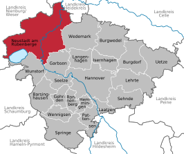 Kaart van Neustadt am Rübenberge