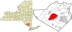 Округ Ориндж, штат Нью-Йорк, зарегистрированные и некорпоративные районы, выделены Гошеном .svg