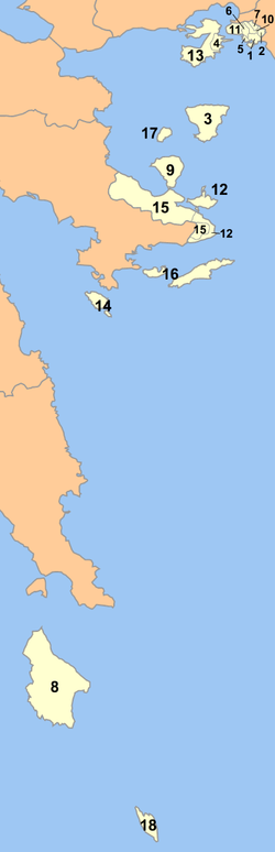 Location of municipalities within Piraeus Prefecture