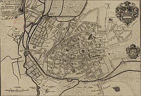 Croquis représentant le plan d'une ville.