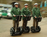 German police officers posing on Segways for p...