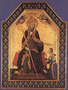 Svatý Ludvík korunuje svého bratra Roberta (oltář od Simona Martiniho, okolo roku 1317)