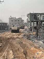 Israeli tanks during operations in the Gaza Strip on 31 October SoI-War 23-11-01 IDF 13-04.jpg