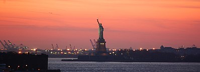 Statue of liberty, sunset.jpg