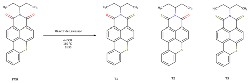 Réaction de monothionation séléctive du benzothioxanthène imide