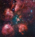 Image 9An image of the Cat's Paw Nebula created combining the work of professional and amateur astronomers. The image is the combination of the 2.2-metre MPG/ESO telescope of the La Silla Observatory in Chile and a 0.4-meter amateur telescope. (from Amateur astronomy)