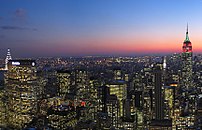 New York skyline at night.