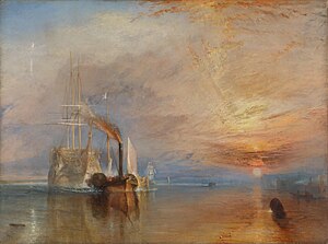 The Fighting Temeraire tugged to her last Berth to be broken up, 1838 (William Turner)