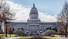 The exterior of the Kentucky State Capitol building.